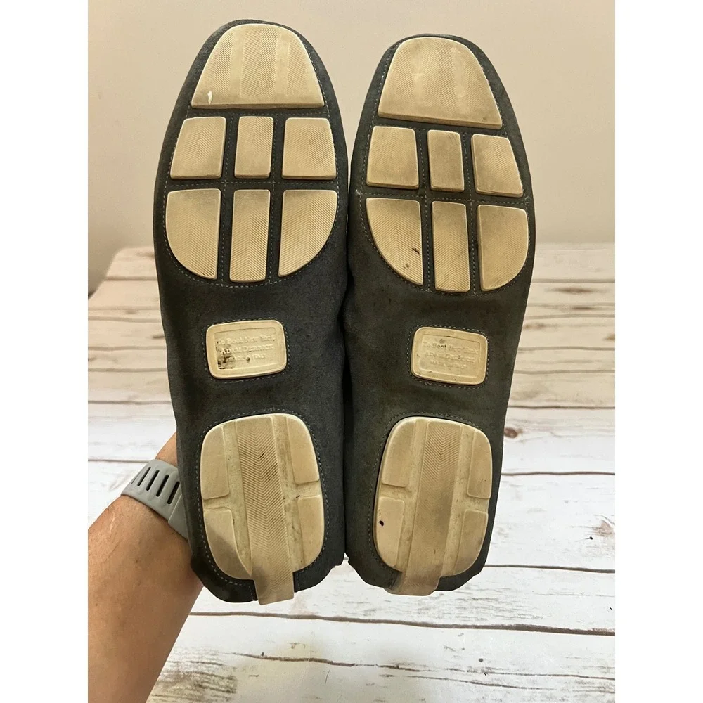 To Boot New York Driving Loafers Grey Suede Penny Slip On Made in Italy Size 9